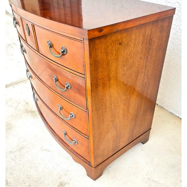 Century Furniture Vintage Century Furniture Georgian Bowfront Chest of Drawers For Sale - Image 4 of 14