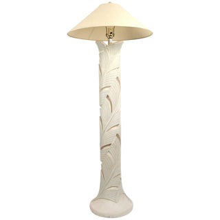 Plaster Floor Lamp in Foliate Motif For Sale