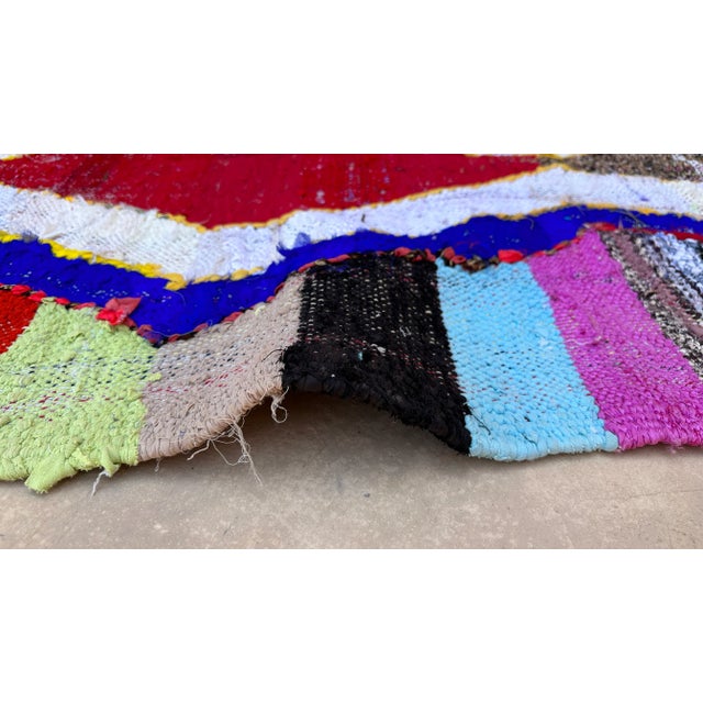 Tribal 1980s Vintage Moroccan Bohemian Colorful Kilim Rug - 4'7" X 8'10" Ft For Sale - Image 3 of 8