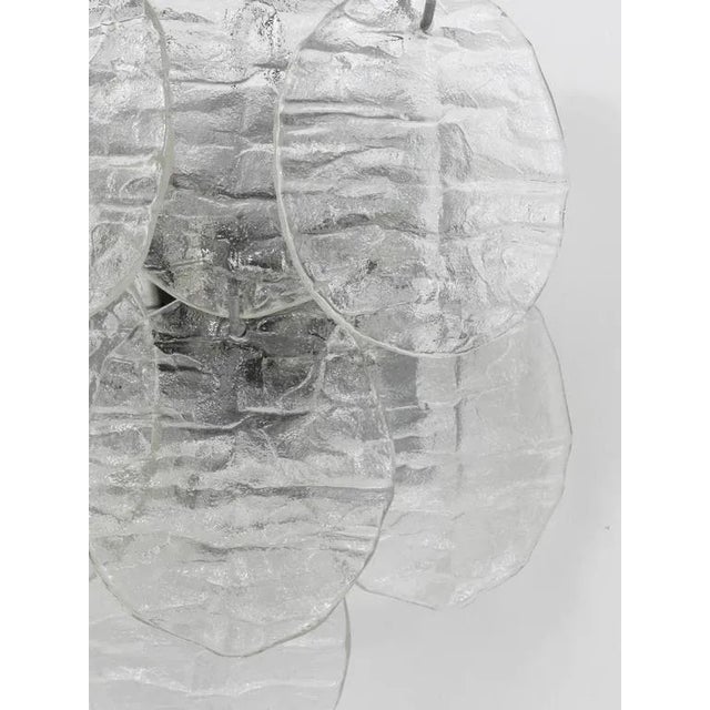 Silver Modernist Blatt Ice Glass Disc Sconce attributed to J. T. Kalmar for Kalmar, Austria, 1960s For Sale - Image 8 of 9