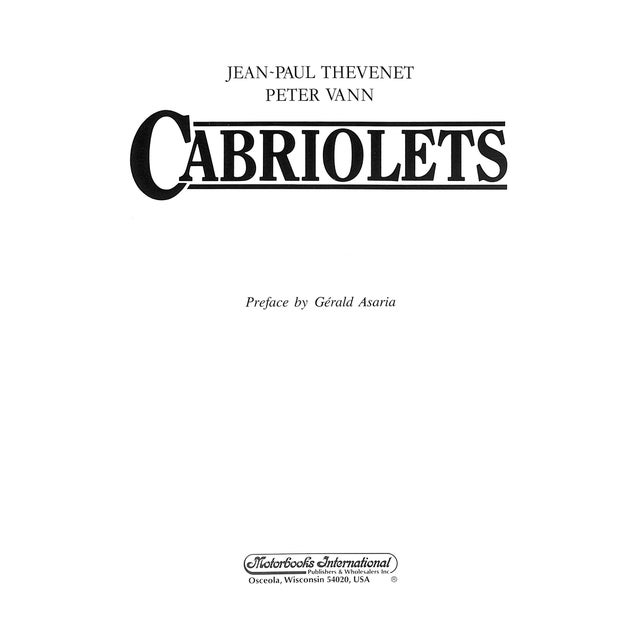 THEVENET, Jean-Paul, VANN, Peter [207] pp. Motorbooks International 1986 12" x 9 1/2" *pages separating from binding*