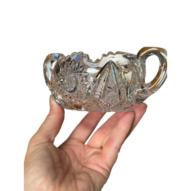 1900 - 1909 Antique Crystal Pitkin & Brooks Sugar Bowl American Brilliant Period For Sale - Image 5 of 10