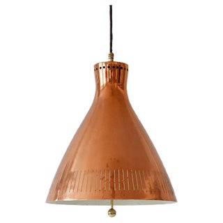 Scandinavian Copper Pendant Lamp, 1960s For Sale