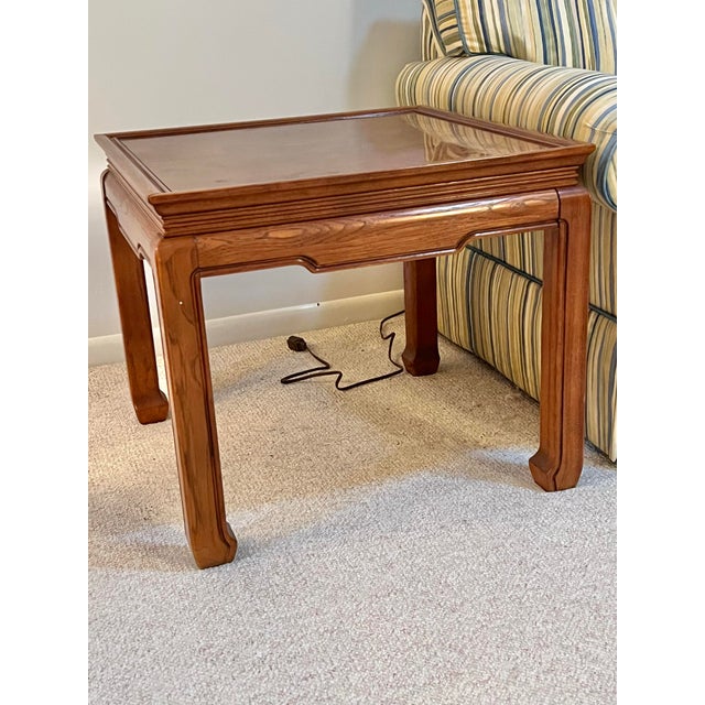 Mid-Century Modern Vintage Wood Ming Style Side Table For Sale - Image 3 of 5