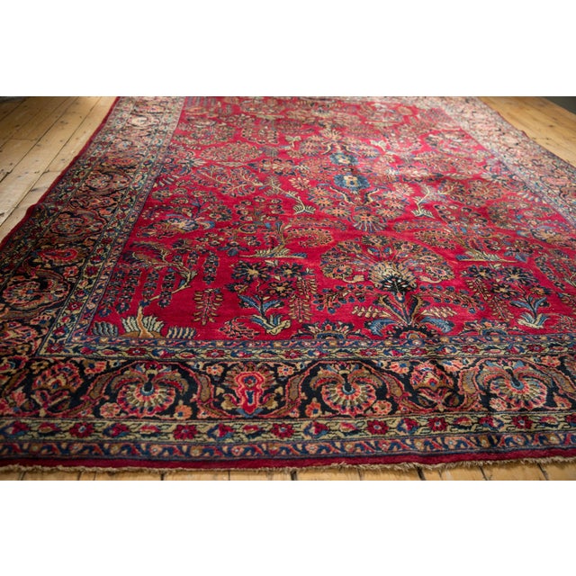 1940s 1940s Vintage Persian American Sarouk Floral Wool Carpet For Sale - Image 5 of 12