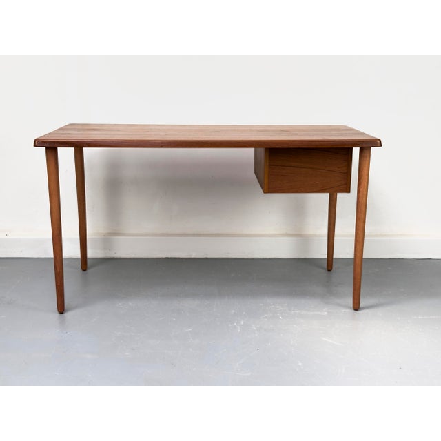 Purple Vintage Teak Desk with Drawers, 1960s For Sale - Image 8 of 18