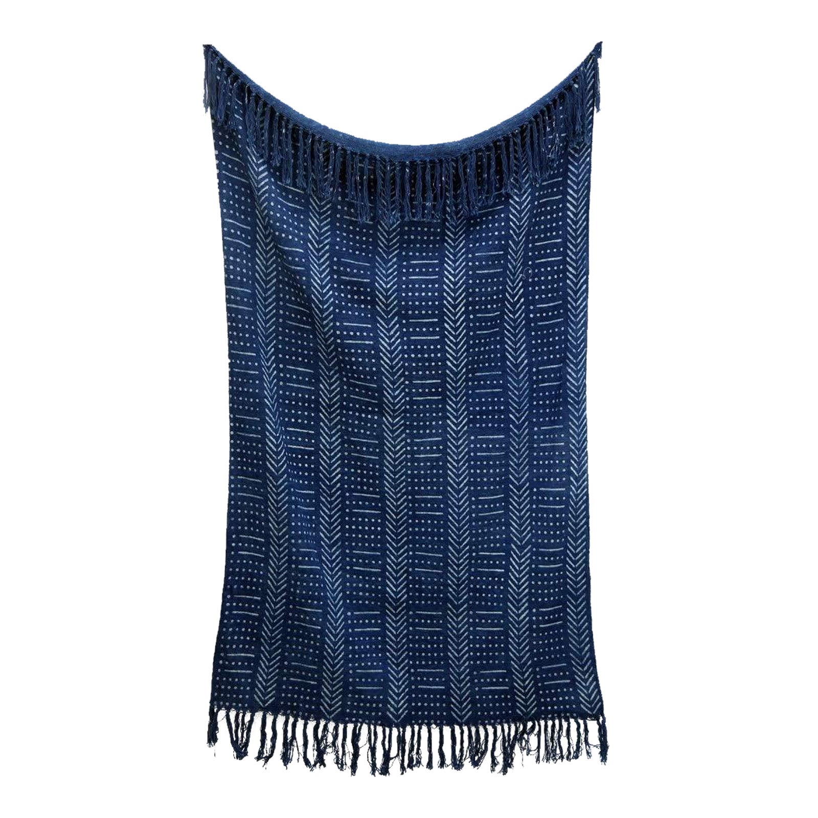 Contemporary Cotton Handwoven Block Printed Throw Blanket Chairish
