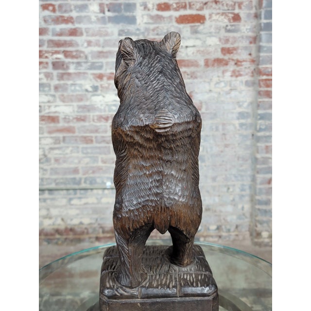 Vintage Black Forest Figurine - Carved Standing Bear For Sale - Image 11 of 12