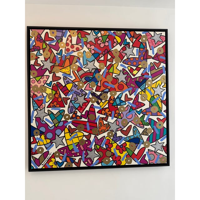 Framed, Signed Mixed Media Romero Britto Original For Sale In Washington DC - Image 6 of 8