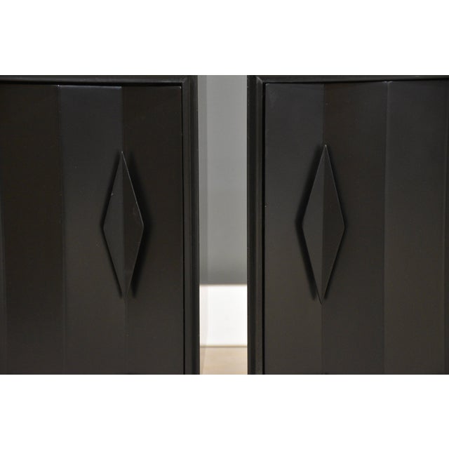 1960s Black Lacquer Nightstands - A Pair For Sale - Image 10 of 11
