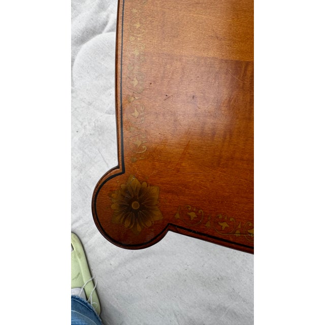 Mid 20th Century Vintage Hitchcock Stenciled Side Table With Drawer and Eagle Pull For Sale - Image 5 of 8