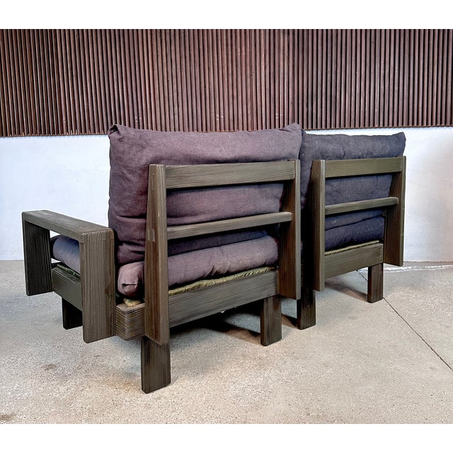 Brutalist Modular Sofa in Wood with Slate Top Side Table, Germany, 1960s, Set of 3 For Sale - Image 14 of 18