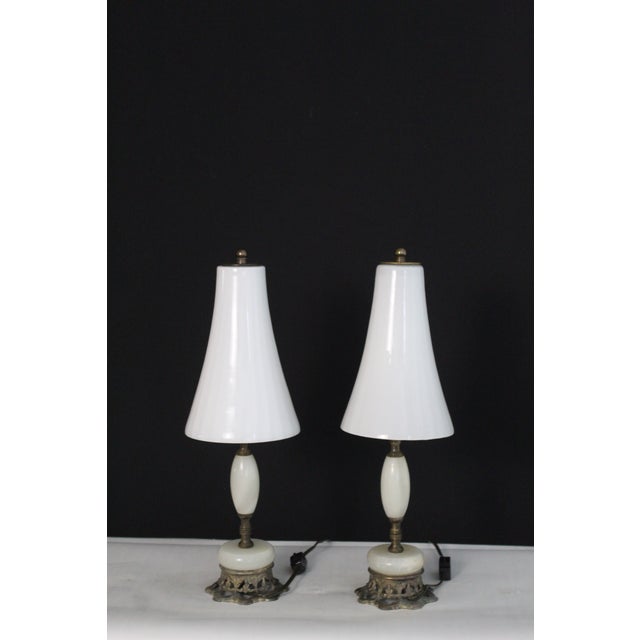 Petite Pair of Petite Maison Charles Style Boudoir Lamps For Sale - Image 10 of 15