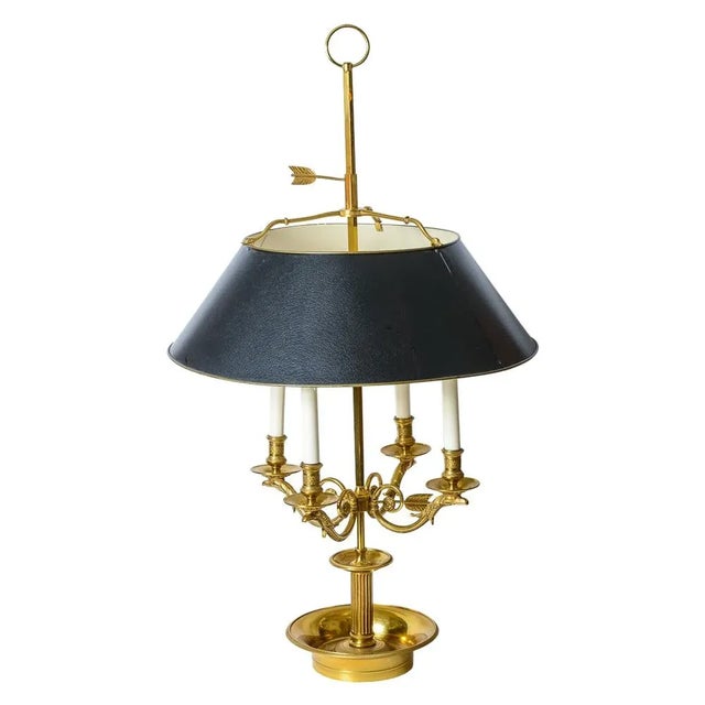 French Large Bouillotte Lamp With Black Tole Shade, 1940s For Sale - Image 13 of 13