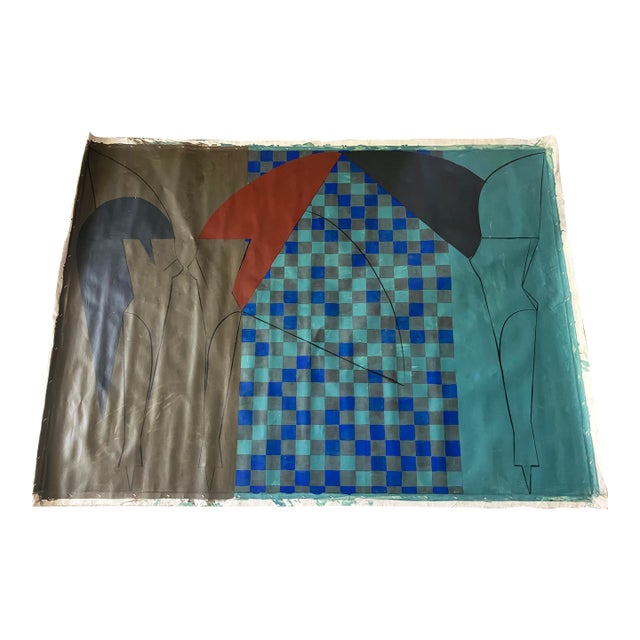 Juan Lecuona Very Large Original Oil on Unstretched Canvas, Signed For Sale