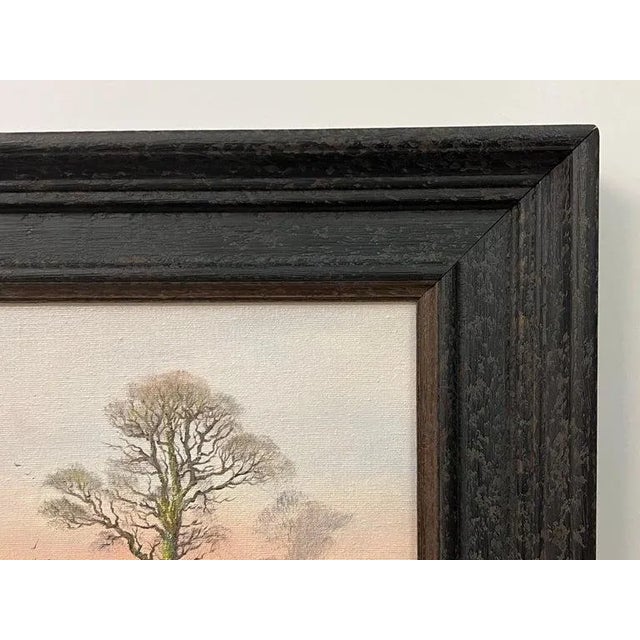 Textile Farm Track in Wooded Landscape With Pink & Green by 20th Century British Artist, 1985 Circa For Sale - Image 7 of 12