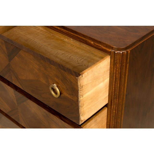French Art Deco Geometric Walnut Commode by Mercier Frères, Paris, Circa 1930 For Sale - Image 10 of 18