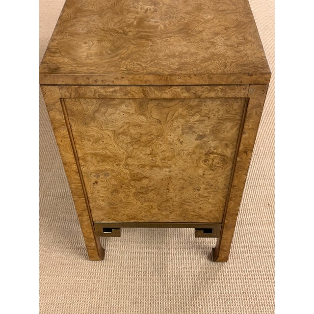 Gold Burled Wood and Inlaid Brass Console From Mastercraft For Sale - Image 8 of 12