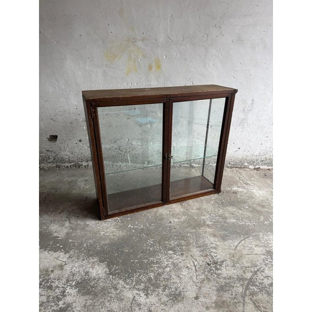 Vintage Wooden Display Cabinet with Glass Doors, Early 20th Century For Sale - Image 10 of 10