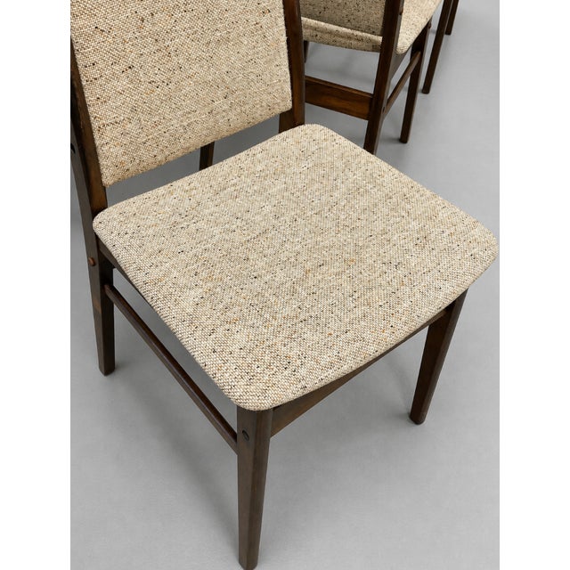 Set of Six - Mid Century Modern Dining Chairs, Made in Denmark, C. 1960’s | Danish Beech Scandinavian Chairs For Sale - Image 14 of 15