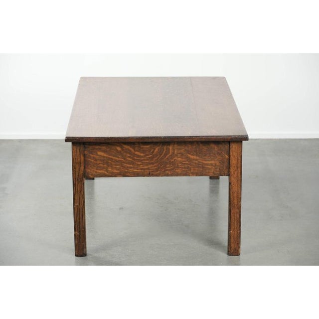 Antique English Oak Coffee Table with Drawers, 20th Century For Sale - Image 4 of 15