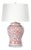 Briar Chinoiserie Floral Ceramic Table Lamp, Red For Sale