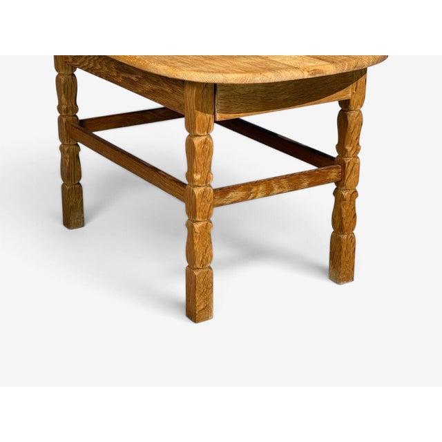 Chestnut Henning Kjaernulf Style, Side Table, Oak, Denmark, 1970s For Sale - Image 8 of 11
