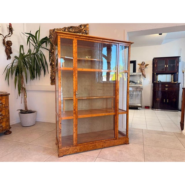 Biedermeier Glass-Fronted Poplar Display Cabinet For Sale - Image 6 of 17