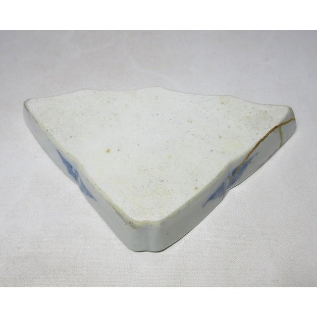 Blue 17th Century Ko-Sometsuke Blue and White Porcelain Dish With Kintsugi For Sale - Image 8 of 8