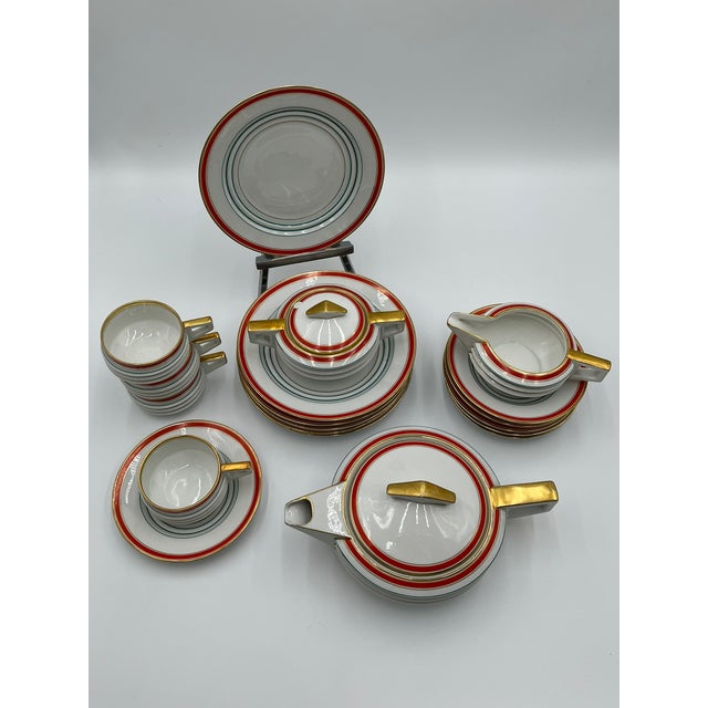 Art Deco Coffee Porcelain Service by Johann Haviland/ Ernst Olitzsch, Set of 19 For Sale - Image 3 of 18