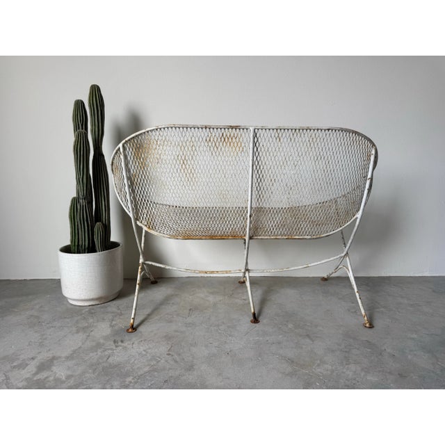 1960’s Vintage Maurizio Tempestini for Salterini “Clamshell” or “Orange Slice” Outdoor Settee For Sale - Image 4 of 11