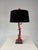 Arteriors Home 1990s Tanner Kenzie for Arteriors Coral Red Resin Table Lamps With Original Black Velvet Shades - a Pair For Sale - Image 4 of 6
