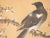 Pre-1940 Showa Era Japanese Silk Watercolor Scroll Painting, "The Crow and the Plum Tree" For Sale - Image 4 of 11