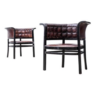 Antique Art Nouveau Armchairs by Marcel Kammerer for Gebrüder Thonet, 1910, Set of 2 For Sale