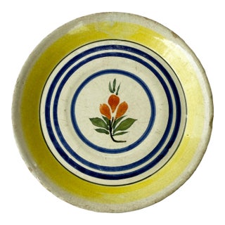 Antique French Henriot Quimper Hand Painted Plate For Sale