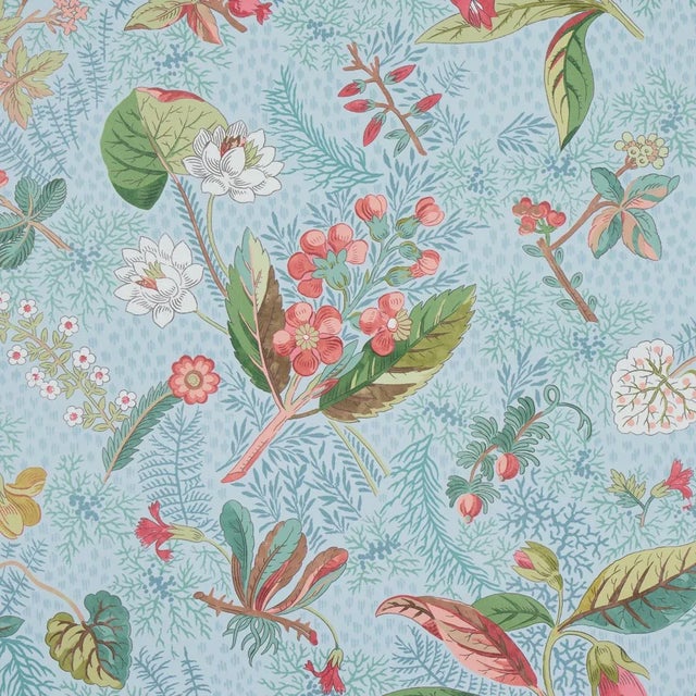 Contemporary Sample - Schumacher Blackwell Wallpaper in Sky For Sale - Image 3 of 6