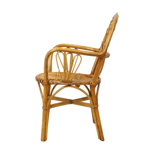 Boho Chic Vintage Rattan Chair Armchair, 1970s For Sale - Image 3 of 11