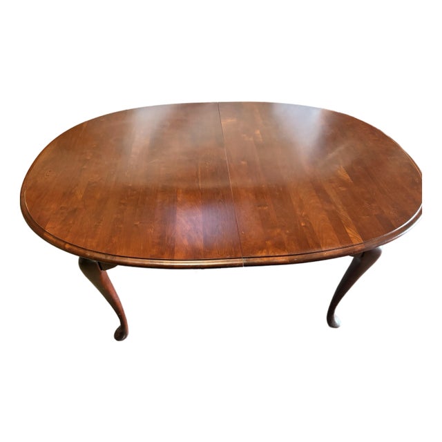 1990 Cresent Furniture Queen Anne Solid Cherry Dining Table With Two Leaves – Nashville, Tn For Sale