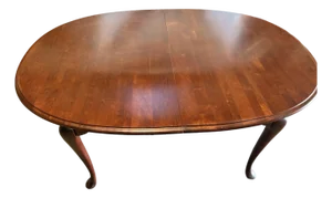 1990 Cresent Furniture Queen Anne Solid Cherry Dining Table With Two Leaves – Nashville, Tn