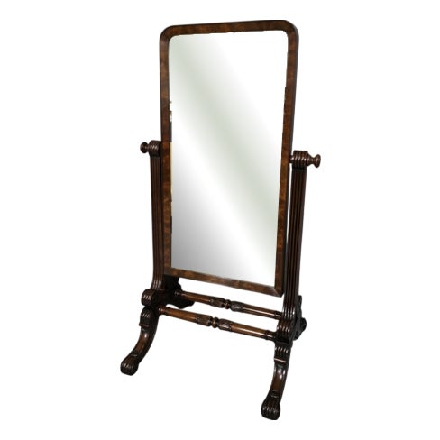 Regency Mahogany Cheval Mirror For Sale