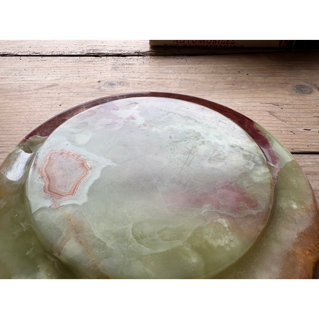 Vintage Green & Red Onyx Stone Decorative Bowl / Catchall Dish For Sale - Image 11 of 14