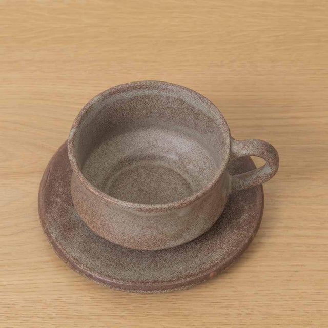 1960s French Stoneware Ceramic Coffee Set- 7 Pieces For Sale - Image 15 of 18