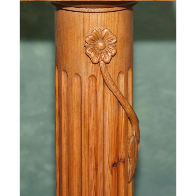 Antique English Carved Oak Vine Pedestal For Sale - Image 10 of 14