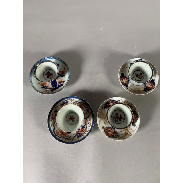 Set of 4 Chinese porcelain teacups, 18th century, Qianlong period, Imari decoration, dimensions of one cup 7 x 7 x 4 cm