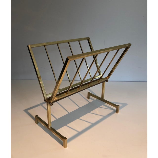 Design brass magazine rack. French work. Circa 1970 For Sale - Image 6 of 12