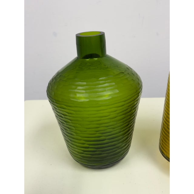BoConcept Battuto Cut Glass Decorative Bottles, Set of Two For Sale In San Francisco - Image 6 of 12