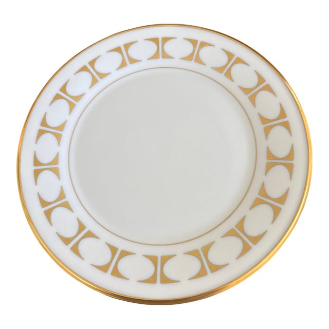 Vintage Lenox Tempo Gold Geometric Salad Plate For Sale
