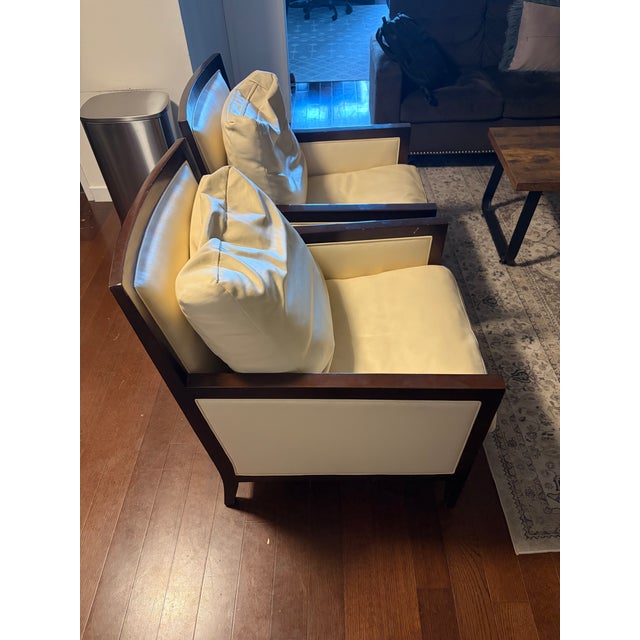 Textile A Rudin Light Brown Leather Armchairs (2) For Sale - Image 7 of 8