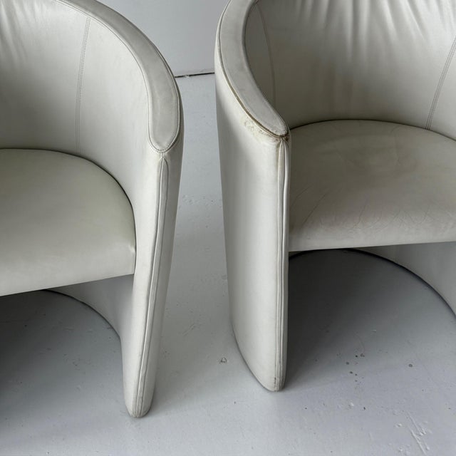 Animal Skin 1970s Asymmetrical Leather Club Chairs by Wittman- Set of 2 For Sale - Image 7 of 8