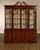 Karges English Style Mahogany Breakfront China Cabinet Display Bookcase with Carved Pediment and Silk Backing For Sale - Image 17 of 18